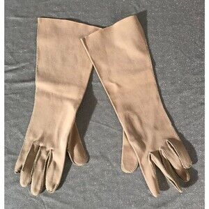 Vintage 40s Beige Gloves 1940s Retro Rockabilly Wedding Semi Formal Evening